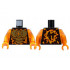 Torso Orange and Gold Energy, Ninjago Logogram C, Red Rimmed Lava Stone Spots Pattern / Trans-Orange Arms / Orange Hands: {черен}