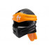 Minifigure, Headgear Ninjago Wrap Type 4 with Molded Orange Headband and Printed White Ninjago Logogram C Pattern: {черен}