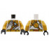 Torso Tunic with Light Bluish Gray Trim, Gold Shoulder Pads and Belt, Dark Orange Strap Pattern / Pearl Gold Arms / Black Hands: {бял}