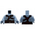Torso Armor Dark Brown and Dark Orange Straps with Copper Trim over Alien Skin with Dark Bluish Gray Contours Pattern / Sand Blue Arms / Sand Blue Hands : {пясъчно син}