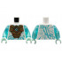 Torso Gold Armor with Dark Orange Crystals, Medium Azure Ninjago Logogram Z and Ice Crystals Pattern / Trans-Light Blue Arms / Light Aqua Hands : {бял}