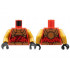 Torso Tunic, Gold Plate Armor and Belt with Dark Orange Trim, Ninjago Logogram K, Dark Red Leaves Pattern / Pearl Gold Arms / Black Hands : {ярко червен}