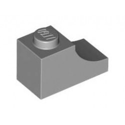 BRICK 1X2, OUTSIDE HALF ARCH, NO. 1: {умерено каменно сив}
