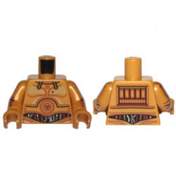 Torso SW C-3PO with Red and White Wires and Gold Chest Highlights Pattern / Pearl Gold Arms with C-3PO Pattern / Pearl Gold Hands: {топло златист}