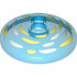 Dish 3 x 3 Inverted (Radar) with White, Bright Light Blue, and Bright Light Yellow Brushstrokes Pattern: {прозрачно син}