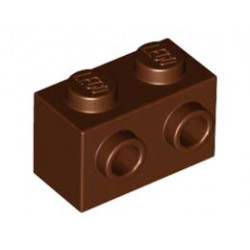 Тухличка 1X2 с 2 пъпки: {червеникаво-кафяв}