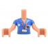 Torso Mini Doll Woman Shirt with Name Badge and Classic Space Logo Pattern, Nougat Arms with Hands with Blue Short Sleeves: {нуга}