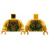 Torso Plate Armor, Green Scales, Dark Orange Trim Pattern / Pearl Gold Arms / Pearl Gold Hands: {топло златист}