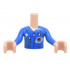 Torso Mini Doll Boy Jumpsuit with Zippers, Pockets, and Classic Space Logo Pattern, Light Nougat Arms with Hands with Blue Sleeves: {светло нуга}