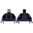 Torso Robe with Silver Hem over Armor, Dark Purple Sash, Flower Emblem on Back Pattern / Black Arms / Dark Purple Hands: {черен}