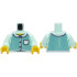 Torso Pajamas 3 Buttons, Dark Turquoise Vertical Stripes, Pocket, Bright Pink Trim, Yellow Neck Pattern (BAM) / Light Aqua Arms / Yellow Hands: {аквамарин}
