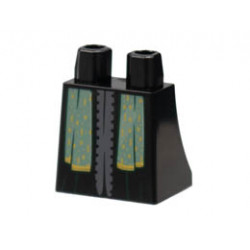 Lower Body, Skirt with Sand Green Robe Ends, Gold and Dark Green Trim Pattern: {черен}