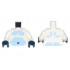 Torso Pixelated Bright Light Blue Bare Chest and Dark Blue Belly Button Pattern / White Arms / Dark Blue Hands: {бял}