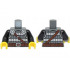 Torso Viking Armor, Metal Studded Breastplate, Silver Shoulder Disks, Reddish Brown Strap and Belt with Buckle Pattern / Black Arms / Yellow Hands : {тъмно каменно сив}