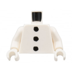 Torso with 3 Black Buttons Pattern / White Arms / White Hands: {бял}