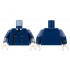 Torso Double Breasted Jacket, White Collar, Black Tie, 6 Gold Buttons Pattern / Dark Blue Arms with 3 Gold Stripes Pattern / White Hands: {земно син}