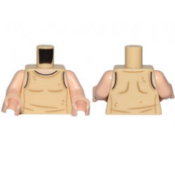 Torso SW Tan Undershirt, Creased Pattern (Luke Skywalker) / Light Nougat Arms / Light Nougat Hands: {тухлено жълт}