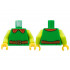 Torso Red Collar with Gold Trim, Button, Buckle, Reddish Brown Belt Pattern / Lime Arms / Yellow Hands: {тъмно зелен}