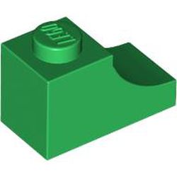 BRICK 1X2, OUTSIDE HALF ARCH, NO. 1: {тъмно зелен}