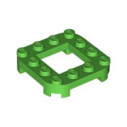 PLATE 4X4X2/3, CIRCLE, 2X2 HOLE: {ярко зелен}