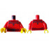 Torso Dark Red Scalloped Collar with Silver Trim and Bells, Dark Red Belt with Silver Buckle Pattern / Red Arms / Yellow Hands: {ярко червен}