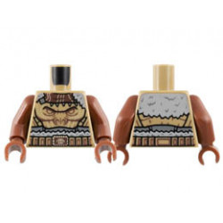 Torso Fur Trim Coat, Dark Brown Collar, Gorilla Face, Belt Pattern / Reddish Brown Arms / Reddish Brown Hands: {пясъчно жълт}