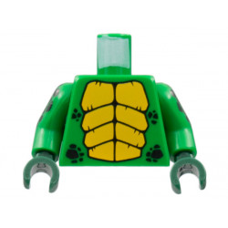 Torso with Bright Light Orange Large Scales and Black Small Scales Pattern / Green Arms with Black Scales Pattern / Dark Green Hands: {тъмно зелен}