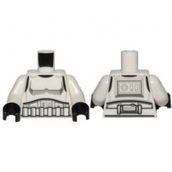 Torso SW Armor Stormtrooper Pattern / White Arms / Black Hands: {бял}
