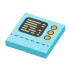 Tile 2 x 2 with Control Panel with Black Display, Bright Light Yellow Text, 3 Orange Buttons, and Dotted Line Pattern: {умерено небесносин}