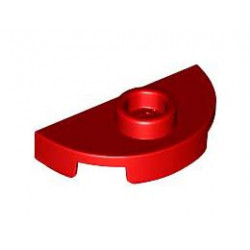 PLATE 1X2, 1/2 CIRCLE, W/ 1 KNOB: {ярко червен}