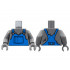 Torso Fur, Blue Overalls with Silver Clasps Pattern / Dark Bluish Gray Arms / Dark Bluish Gray Hands: {тъмно каменно сив}