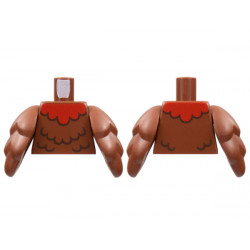 Torso Red Collar, Black Feather Lines Pattern / Reddish Brown Bird Wings: {червеникаво-кафяв}