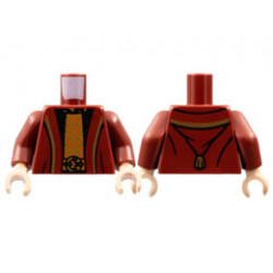 Torso Robe with Gold Hems, Black Shirt with Gold and Dark Orange Center Panel Pattern / Dark Red Arms / Light Nougat Hands: {нов тъмно червен}