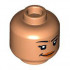 Minifigure, Head Dual Sided Female Black Eyebrows, Dark Orange Lips, Lopsided Grin / Open Mouth Smile Pattern - Hollow Stud: {нуга}