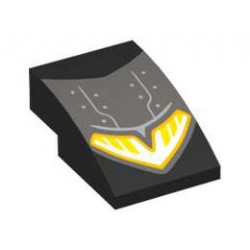 BRICK, W/ HALF BOW 2X3, W/ CUT, NO. 18: {черен}
