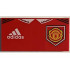 Tile 2 x 4 with White Adidas Logo and Manchester United Badge Pattern (BrickHeadz Soccer / Football Player Torso): {ярко червен}