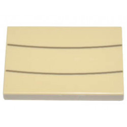 Tile 2 x 3 with 2 Dark Tan Curved Lines Pattern (Super Mario Sumo Bro Belly): {тухлено жълт}