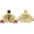 Torso Jacket with Silver and Reddish Brown Zipper, Black Button and Dark Tan Creases Pattern / Tan Arms / Reddish Brown Hands: {тухлено жълт}