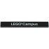 Tile 1 x 8 with White 'LEGO Campus' Pattern: {черен}