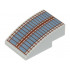 Slope, Curved 3 x 2 with Sand Blue Rectangles and Reddish Brown Lines (Windows) Pattern: {умерено каменно сив}