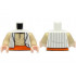 Torso Open Vest with Light Bluish Gray Stripes, Tan Shirt, Orange Sash Pattern / Tan Arms / Light Nougat Hands: {бял}