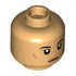 Minifigure, Head Female Black Eyebrows, Medium Nougat Lips, Cheek Lines and Chin Dimple, Neutral Pattern - Hollow Stud: {умерен тан}