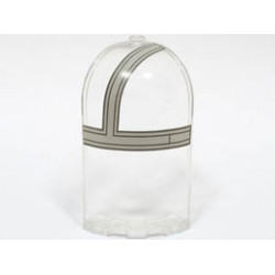 Panel 3 x 3 x 6 Corner Convex with Curved Top with Light Bluish Gray and Dark Bluish Gray SW The Razor Crest Canopy Pattern Model Right Side : {прозрачен}