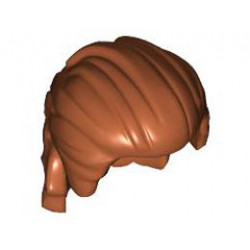 Minifigure, Hair Mid-Length Swept Back with Ruffled Back: {тъмно оранжев}