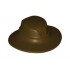 Minifigure, Headgear Hat, Wide Brim with Rear Sag: {тъмно кафяв}