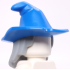 Minifigure, Hair Combo, Hair with Hat, Mid-Length Scraggly with Molded Blue Floppy Witch Hat Pattern (BAM): {умерено каменно сив}