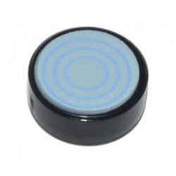 Tile, Round 1 x 1 with Bright Light Blue Concentric Circles, Open Center on Light Aqua Background Pattern: {черен}