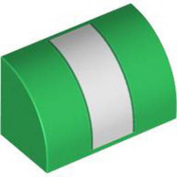 BRICK 1X2, OUTSIDE HALF BOW, NO. 17: {тъмно зелен}