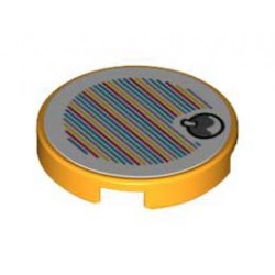 FLAT TILE 2X2,ROUND,W/ STICKER,NO. 153: {огнено жълто-оранжев}