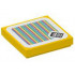 Tile 2 x 2 with Groove with Super Mario Scanner Code Baby Yoshi Pattern (Sticker) - Set 71410: {ярко жълт}